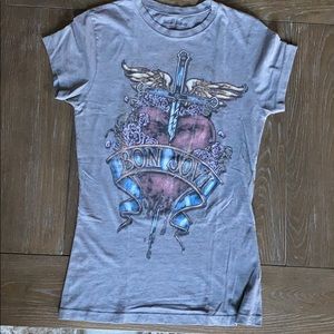 Gray Bon Jovi Band Tee
